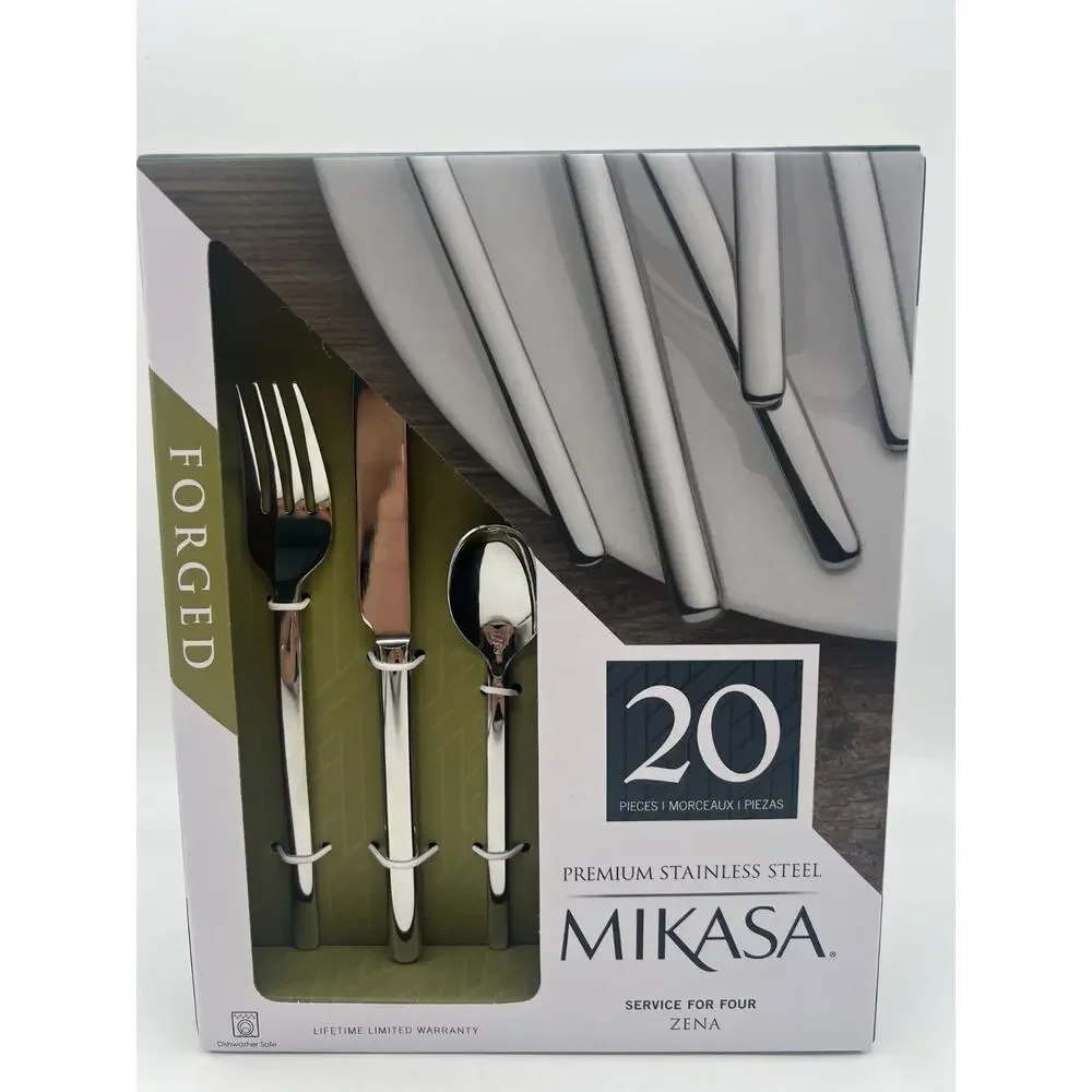 Mikasa Zena 20-Piece Flatware Set Service for 4 18/0 Stainless Steel Silverware